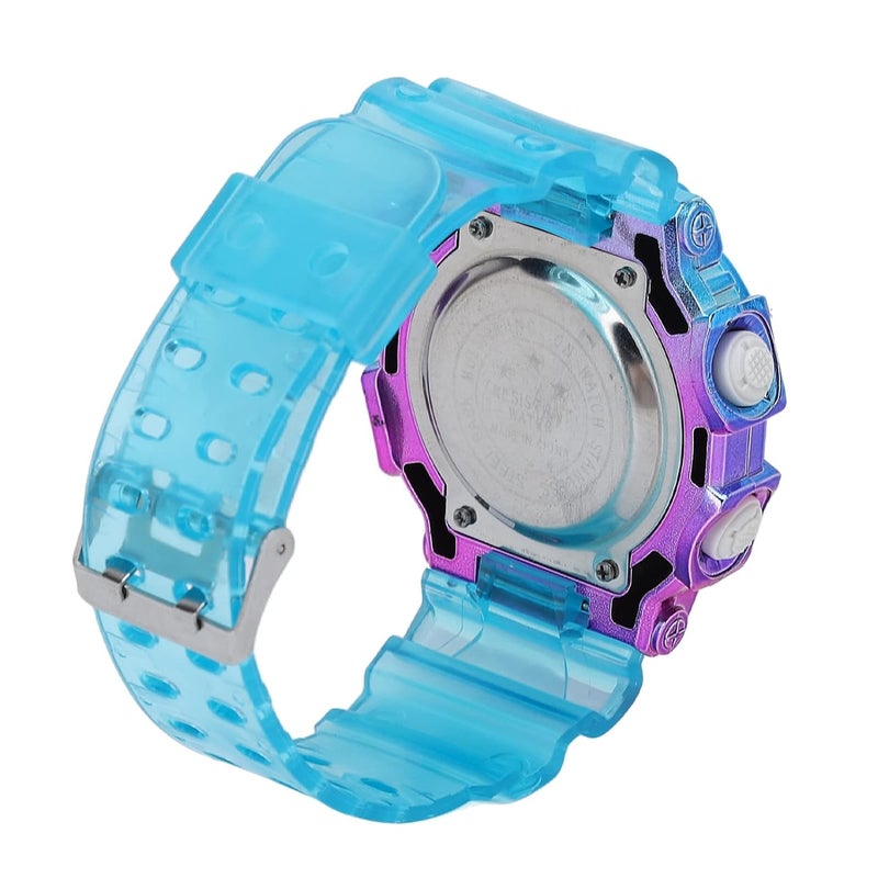 klarako Electronic Watch for Kids Boys Girls, Gradient Color Large Dial Waterproof Long Standby Time Purple Blue Casual Sports Wristwatches for Students - Image 4