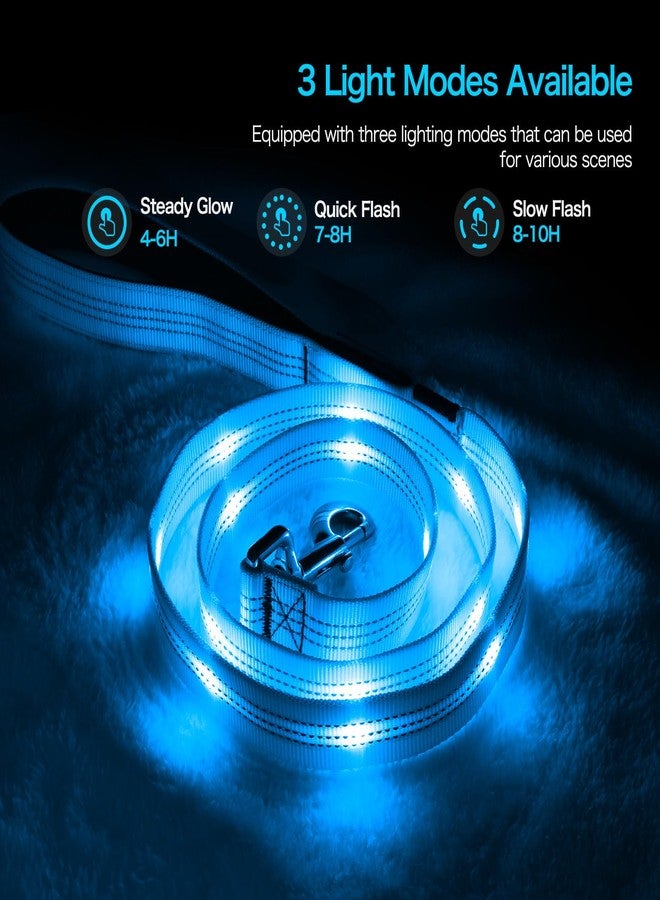 طوق كلاب مضيء من ويسايبر، طوق كلاب LED بطول 4 أقدام، قابل لإعادة الشحن، آمن، يتوهج في الظلام، أضواء أمان للحيوانات الأليفة للمشي الليلي (أزرق) - Image 4