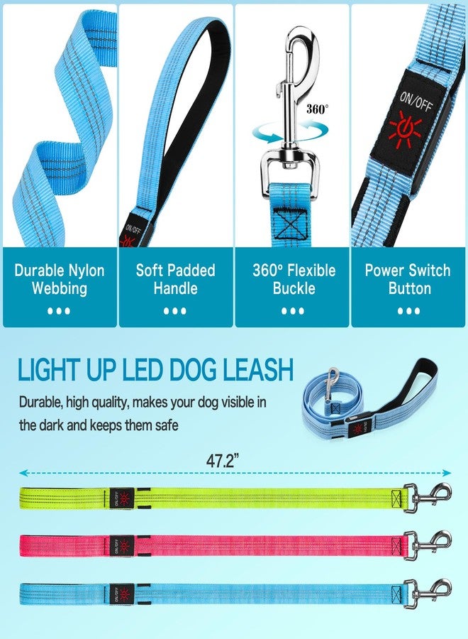 طوق كلاب مضيء من ويسايبر، طوق كلاب LED بطول 4 أقدام، قابل لإعادة الشحن، آمن، يتوهج في الظلام، أضواء أمان للحيوانات الأليفة للمشي الليلي (أزرق) - Image 2