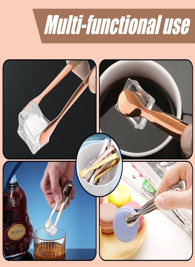 Vihaanta 6 Pcs Kitchen Tongs, Small Tongs, Gold Stainless Steel Kitchen Tongs, Small Tongs for Serving, Tongs for Kitchen, Serving Tongs for Snacks - Image 3