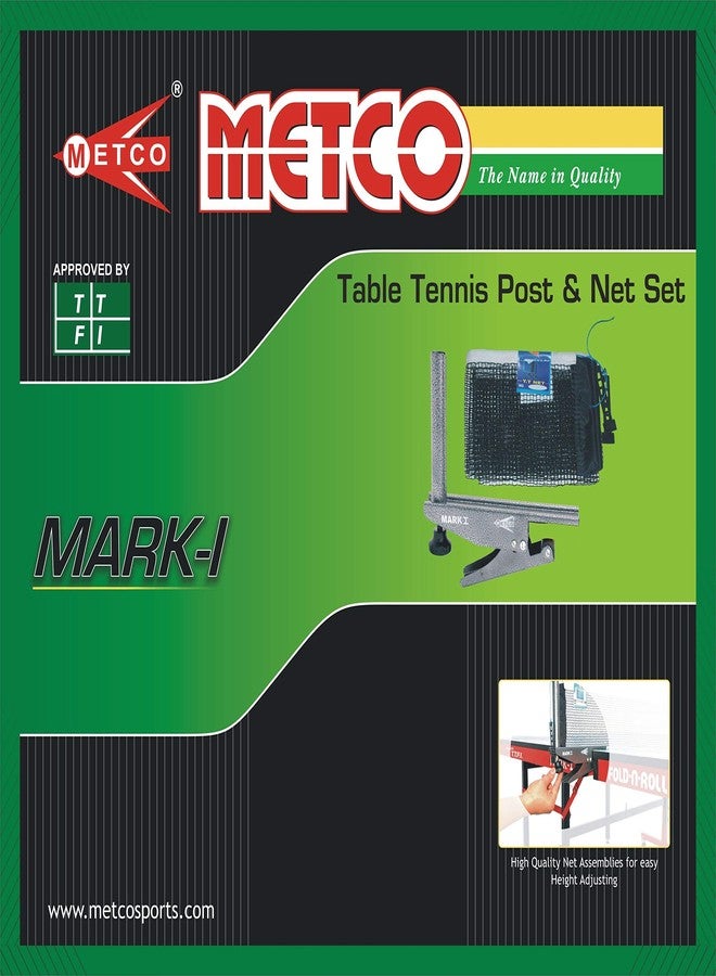Metco Mark-I Table Tennis Post with Net (Grey) - Image 1