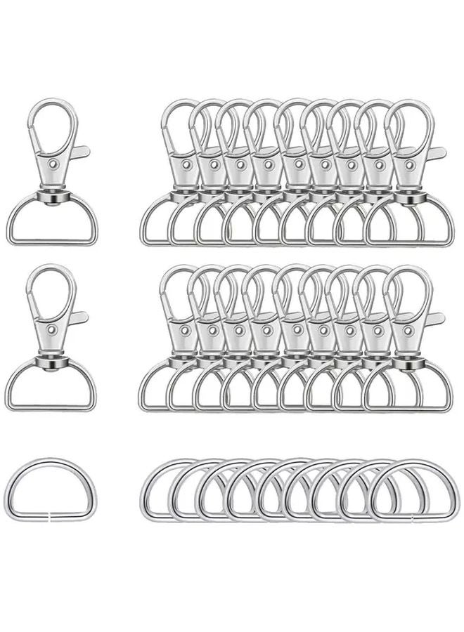 Rose Golden 50 Pcs Key Ring Hooks D Rings Lanyard Swivel Buckle DIY Craft Accessories - Image 2