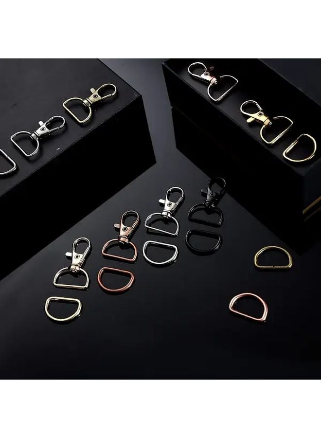 Rose Golden 50 Pcs Key Ring Hooks D Rings Lanyard Swivel Buckle DIY Craft Accessories - Image 4