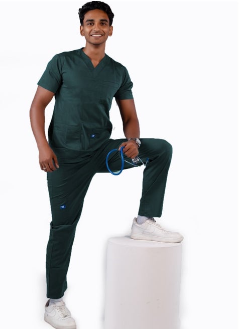 Scrub Comfortable Lycra fabric with many pockets is meticulously crafted to retain its color without fading with repeated washing