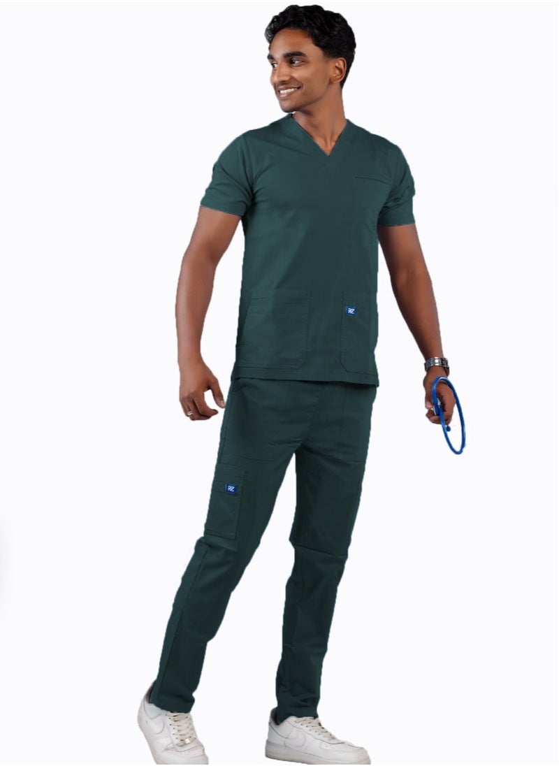 Scrub Comfortable Lycra fabric with many pockets is meticulously crafted to retain its color without fading with repeated washing