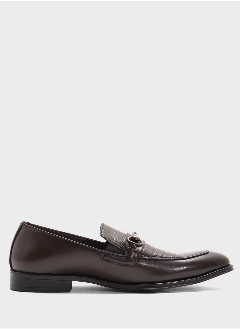 Robert Wood Croc Emboss Formal Slip Ons  - Image 1