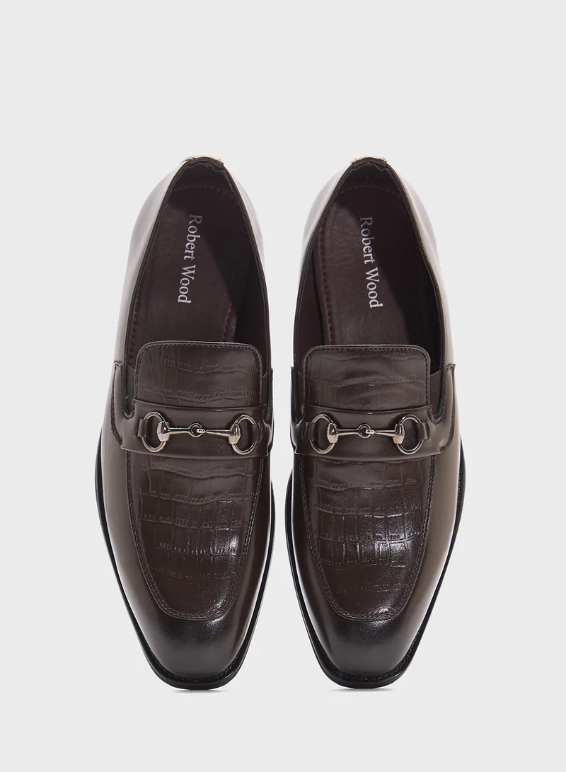 Robert Wood Croc Emboss Formal Slip Ons