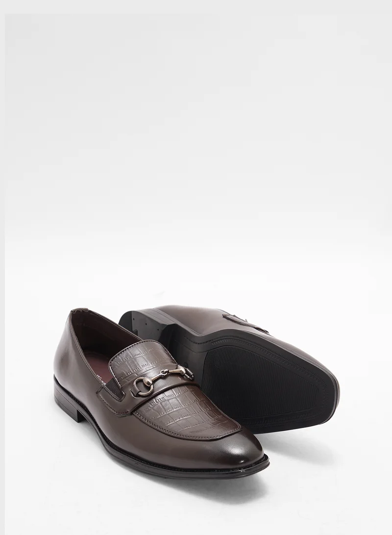 Robert Wood Croc Emboss Formal Slip Ons