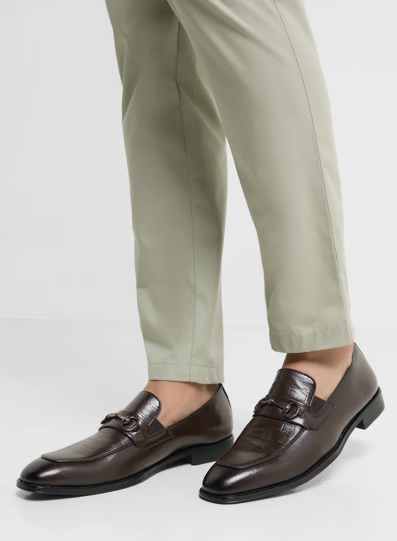 Robert Wood Croc Emboss Formal Slip Ons