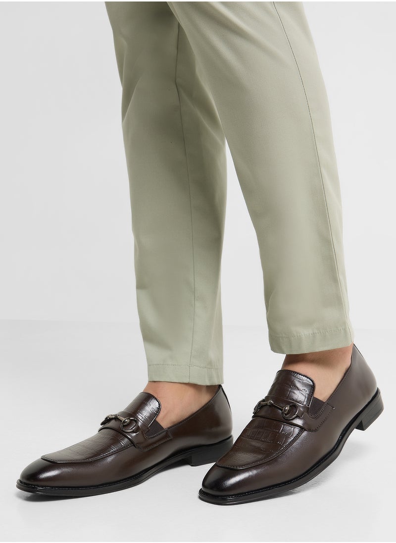 Robert Wood Croc Emboss Formal Slip Ons  - Image 5