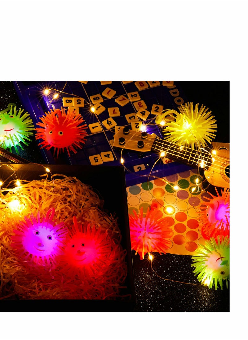 Excefore - 24 Pcs LED Puffer Balls Squishy Stress Relief Glowing Balls Light up Balls Multi Color Flashing Puffer Ball for Boys Girls Adults Goodie Bag Fillers Stocking Stuffers Party Favors Sensory Supplies - Image 1