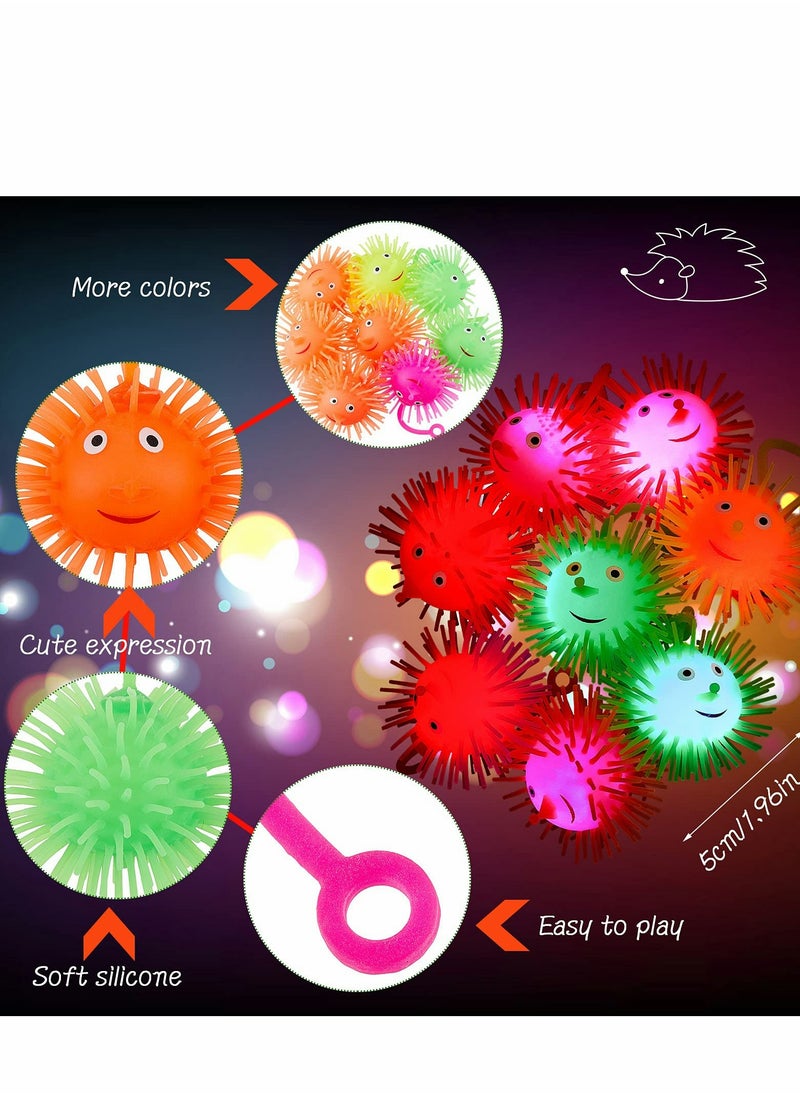 Excefore - 24 Pcs LED Puffer Balls Squishy Stress Relief Glowing Balls Light up Balls Multi Color Flashing Puffer Ball for Boys Girls Adults Goodie Bag Fillers Stocking Stuffers Party Favors Sensory Supplies - Image 1