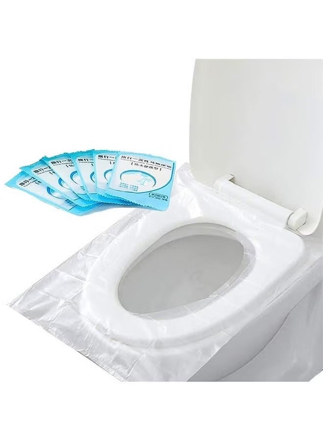 50 Pcs Flushable Disposable Toilet Seat Cover Set Clear - Image 1
