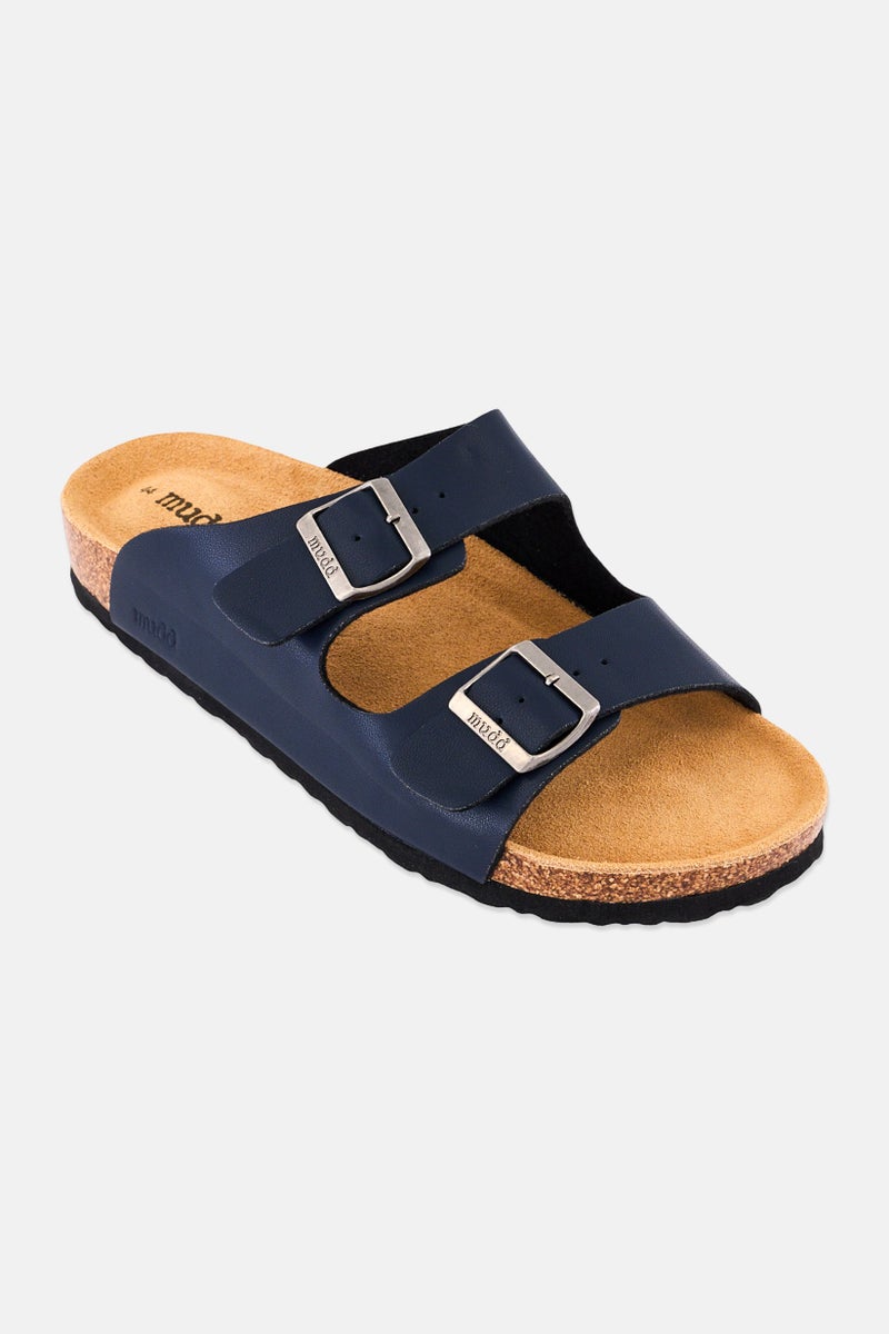 Mudd صنادل رجال قابلة للانزلاق من الفلين، أزرق داكن - Image 1