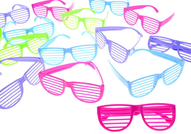 PowerTRC 24 Pack 80's Sunglasses For Kids Shutter Shades Assorted Colors | Party Favors, Goodie Bag Fillers, Beach Pool Supplies - Image 3