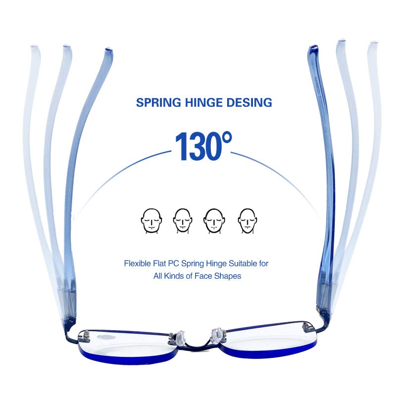 Feivsn 3-Pack Rimless Reading Glasses For Women  Lightweight Spring Hinge Readers  Classic Elegant Artistic Eyeglasses Uv 400 (Mix 2.25 Etc) - Image 4