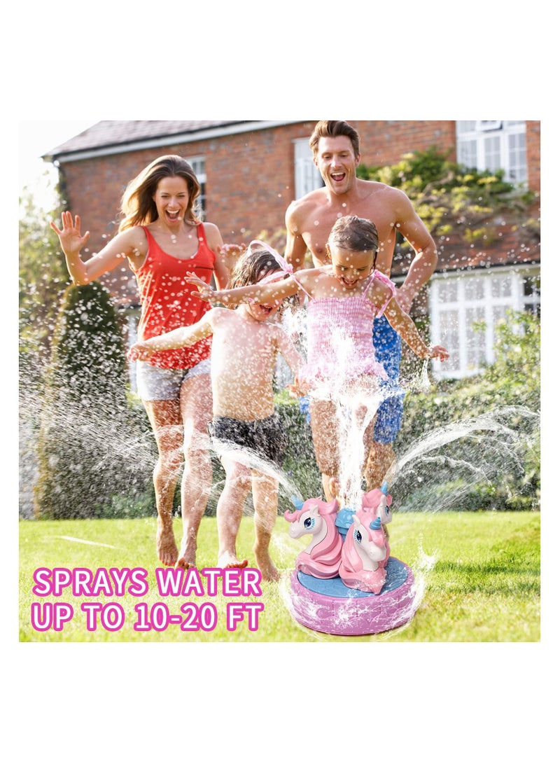 Luckam Outdoor Water Spray Sprinkler for Kids, Garden Spinning Unicorns Sprinkler Toy, Splashing Fun for Summer Toys Gifts for Boys Girls Toddlers - Image 2