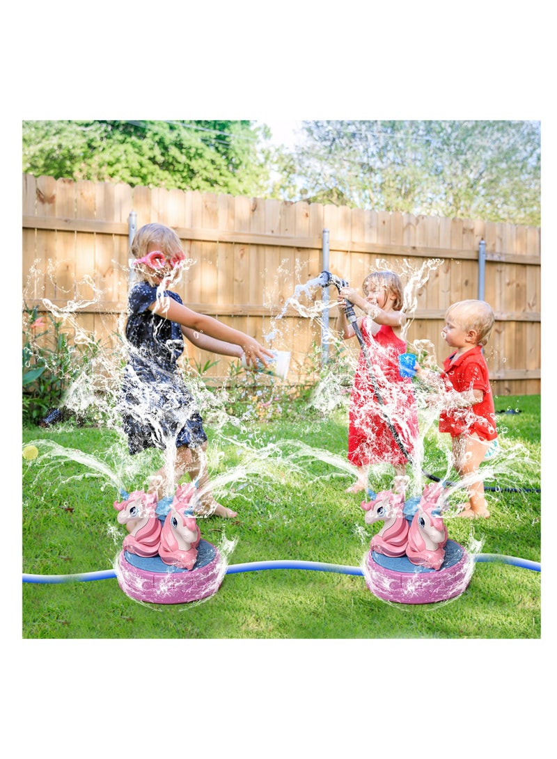 Luckam Outdoor Water Spray Sprinkler for Kids, Garden Spinning Unicorns Sprinkler Toy, Splashing Fun for Summer Toys Gifts for Boys Girls Toddlers - Image 5
