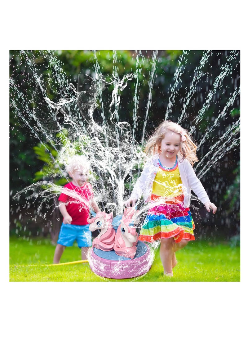 Luckam Outdoor Water Spray Sprinkler for Kids, Garden Spinning Unicorns Sprinkler Toy, Splashing Fun for Summer Toys Gifts for Boys Girls Toddlers - Image 4