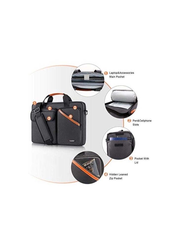 ايكوزير حقيبة كمبيوتر محمول متعددة الجيوب مقاس بوصة وحقيبة كتف كبيرة السعة وحقيبة منظم الملحقات الإلكترونية وحقيبة حمل مقاومة للماء -... - Image 3