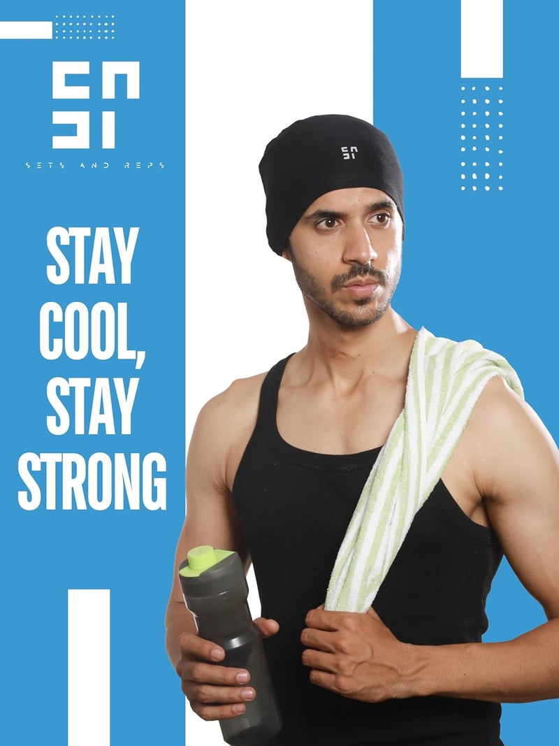 SETS AND REPS Store أغطية رأس للرجال والنساء | مزيج مريح من الفيسكوز والليكرا | ناعمة، قابلة للتنفس، وخفيفة الوزن | أغطية رأس متعددة الاستخدامات للرياضة والسفر والاستخدام اليومي - Image 3