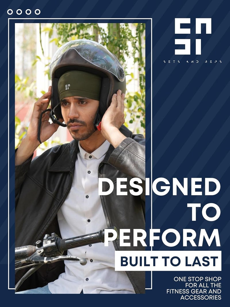 SETS AND REPS Store أغطية رأس للرجال والنساء | مزيج مريح من الفيسكوز والليكرا | ناعمة، قابلة للتنفس، وخفيفة الوزن | أغطية رأس متعددة الاستخدامات للرياضة والسفر والاستخدام اليومي - Image 2