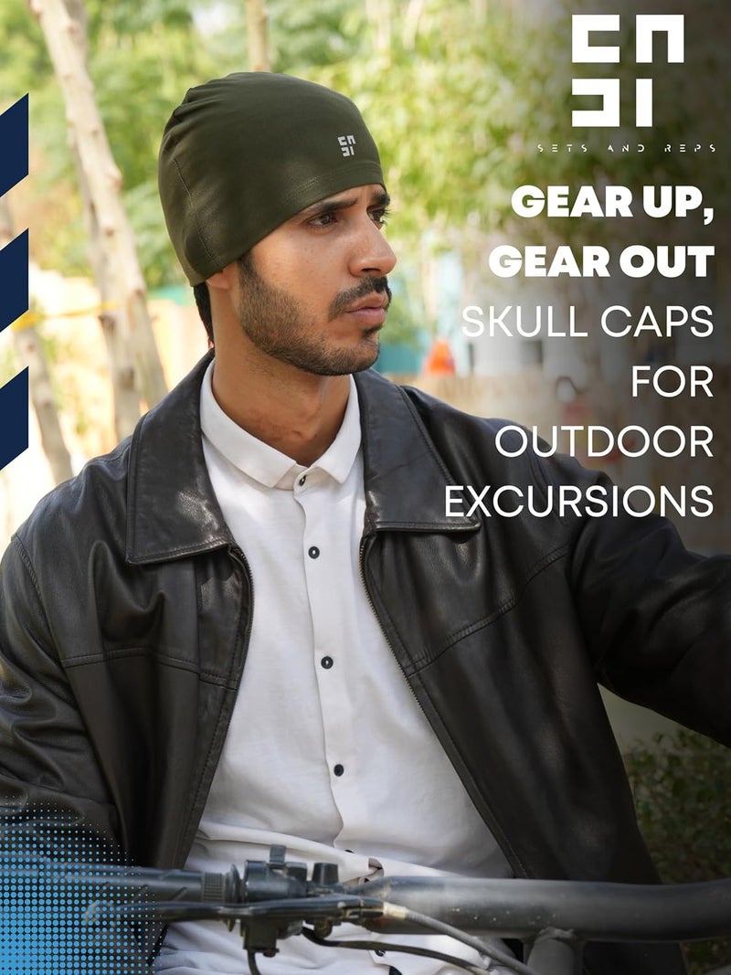 SETS AND REPS Store أغطية رأس للرجال والنساء | مزيج مريح من الفيسكوز والليكرا | ناعمة، قابلة للتنفس، وخفيفة الوزن | أغطية رأس متعددة الاستخدامات للرياضة والسفر والاستخدام اليومي - Image 4