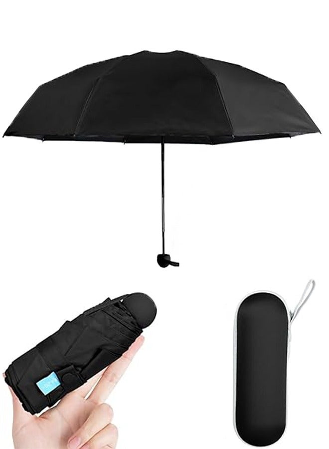 Travel Mini Umbrella for Purse With Case-Small Compact UV Umbrella Protection Sun-Lightweight Tiny Pocket Umbrella with Case,Suitable for Women, Men, and Kids  - Image 1