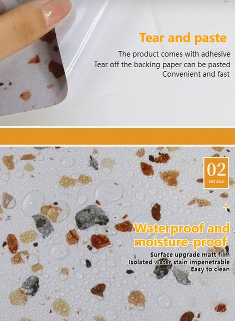 Wallpaper Kitchen Oil-Proof Terrazzo Stickers 10 Pieces Waterproof Oilproof Self Adhesive Easy Peel and Stick Durable Kitchen Wall Décor Easy to Clean Kitchen Improvement Home Design