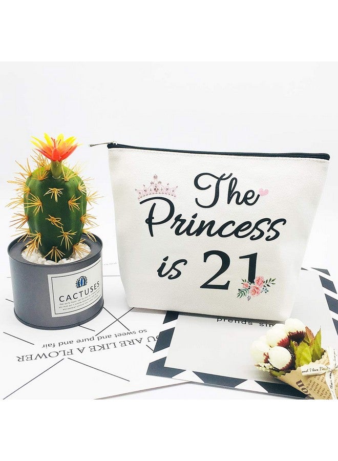 Charmoly 21St Birthday Gifts For Women Best Friend Daughter Funny 21 Year Old Birthday Gift For Her The Princess Is 21 Cute Makeup Bag Celebrate Turning Twenty One - Image 5