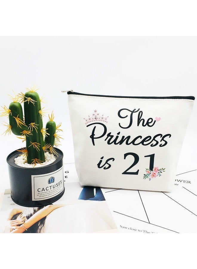 Charmoly 21St Birthday Gifts For Women Best Friend Daughter Funny 21 Year Old Birthday Gift For Her The Princess Is 21 Cute Makeup Bag Celebrate Turning Twenty One - Image 4