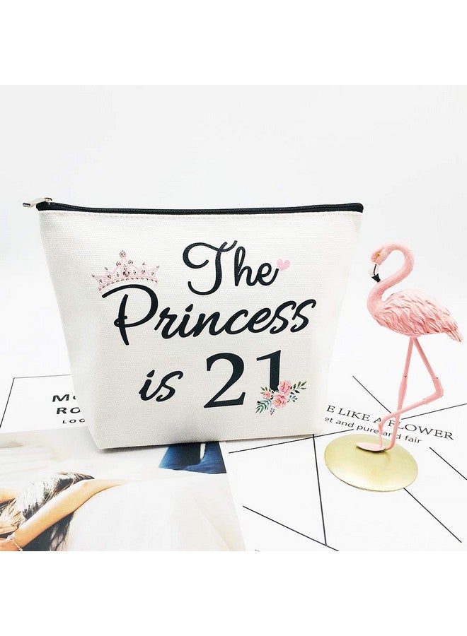 Charmoly 21St Birthday Gifts For Women Best Friend Daughter Funny 21 Year Old Birthday Gift For Her The Princess Is 21 Cute Makeup Bag Celebrate Turning Twenty One - Image 3