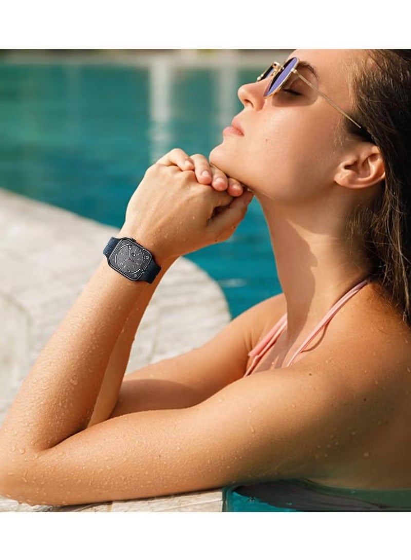 Beauenty Magnetic for Apple Watch Band 49mm 45mm 44mm 42mm Women men,Silicone Sport Strap Replacement WristBands for Apple Watch Series 9/ultra 2/8/ultra/7/SE/SE 2nd/6/5/4/3/2/1,iWatch Bands - Image 5