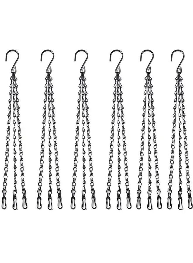 6Pcs Heavy Duty Iron Hanging Chains with Hooks Black Multi Purpose for Bird Feeders Plant Hangers - Image 1