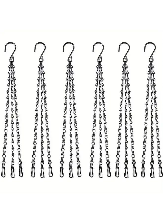 6Pcs Heavy Duty Iron Hanging Chains with Hooks Black Multi Purpose for Bird Feeders Plant Hangers - Image 2