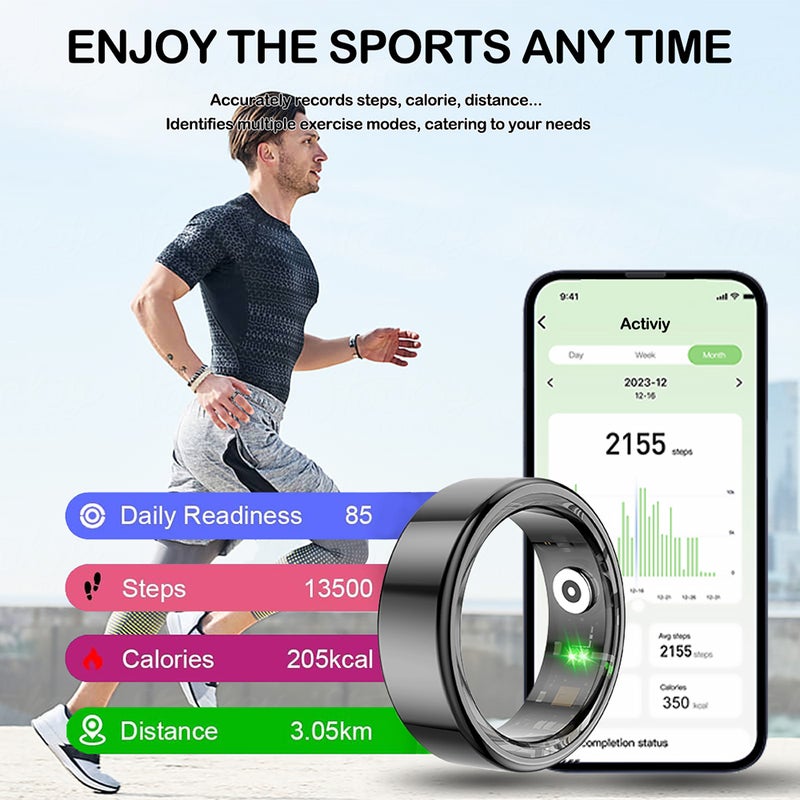 Smart Ring 10# 19.8mm Gold - Long 7-Day Battery Life Sleep Tracking Heart Rate Monitoring for Daily Health Management, Sleep Improvement and Activity Tracking - Image 4