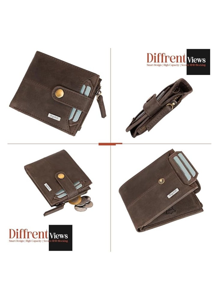 HORNBULL HORNBULL Billy Olive/Mud Mens Leather Wallet | Premium Qaulity Leather Wallet for Mens | Mens Wallet  - Image 2