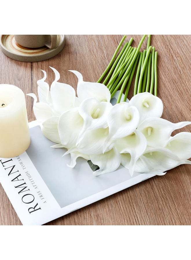 AWARDSEN Artificial Calla Lily 12Pcs White Real Touch Faux Flowers for Wedding Bouquet, Bride Bridal Shower, Spring Home Kitchen Table Decor, Fake Lilies for Centerpieces, Party Decorations - Image 4