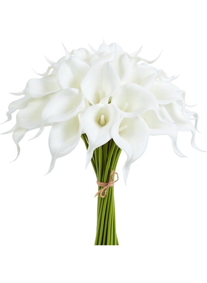 AWARDSEN Artificial Calla Lily 12Pcs White Real Touch Faux Flowers for Wedding Bouquet, Bride Bridal Shower, Spring Home Kitchen Table Decor, Fake Lilies for Centerpieces, Party Decorations - Image 1