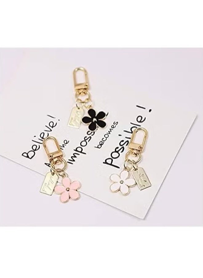 واي جيه 3 حزمة من سلاسل مفاتيح الزهور للنساء زهرة حقيبة اليد سحر المفتاحين مينا سلسلة المفاتيح، والإكسسوارات اللطيفة للفتيات حقيبة الظهر، مفتاح السيارة، حقيبة اليد، محفظة - Image 4