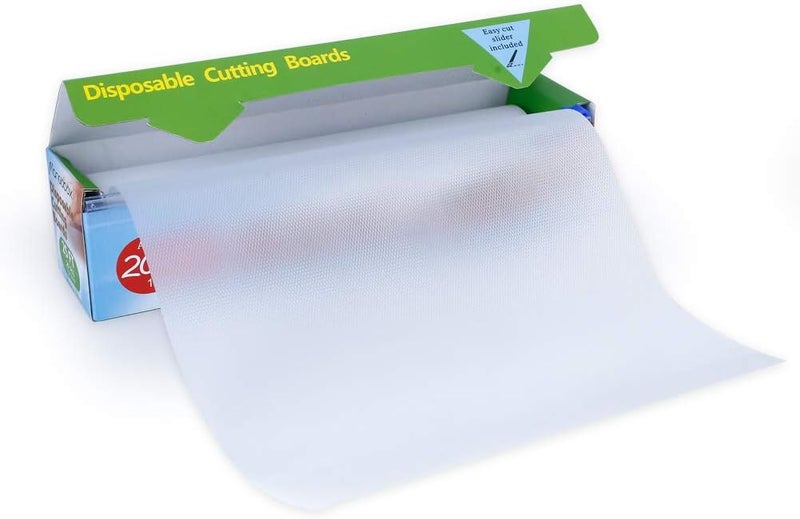 Mangobox Disposable Plastic Cutting Board Large Cutting Mats for Kitchen, Outdoor Camping, BBQ, RV,Traveling,totally Food Safety With Easy Cut Slider Included,11.8In x 25Ft (1 PACK) - Image 1