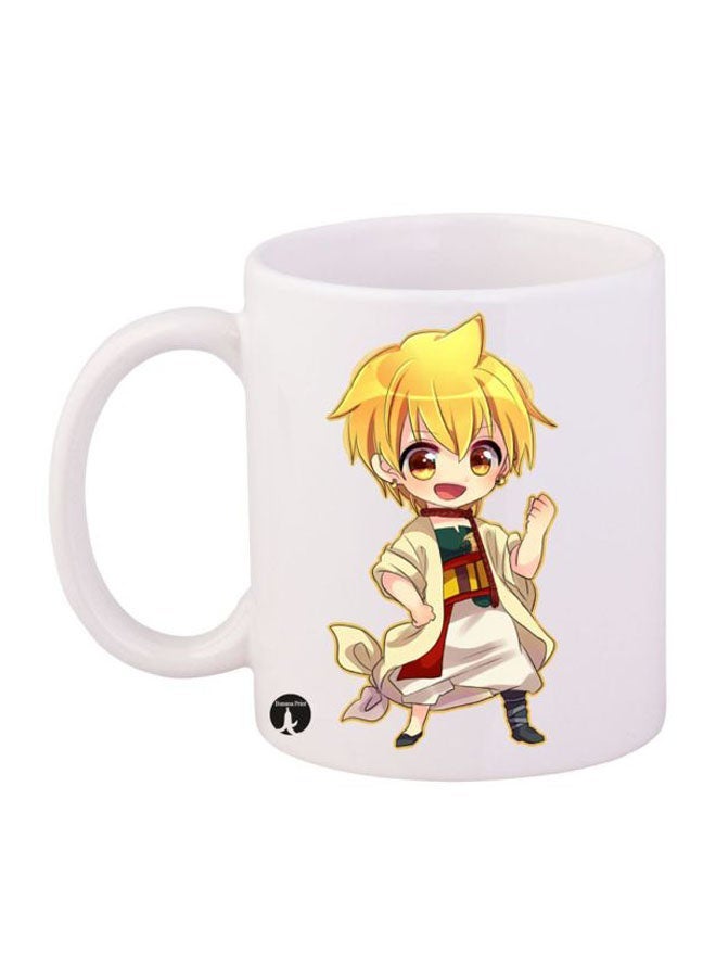 RYN Labyrinth Of Magic Anime Printed Mug White/Yellow/Beige 11ounce