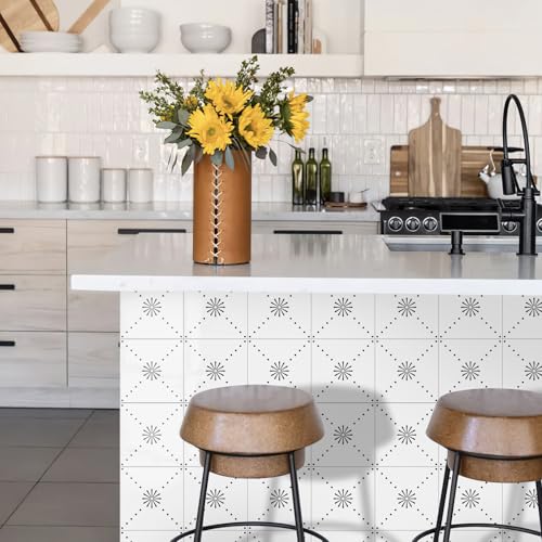 SVNOOC Peel & Stick Wall Tile Stickers 12 PCS Backsplash Self Adhesive 6" x 6", Decorative Wall Stickers for Kitchen Bathroom Tile Decals Waterproof Removable (Black) - Image 3