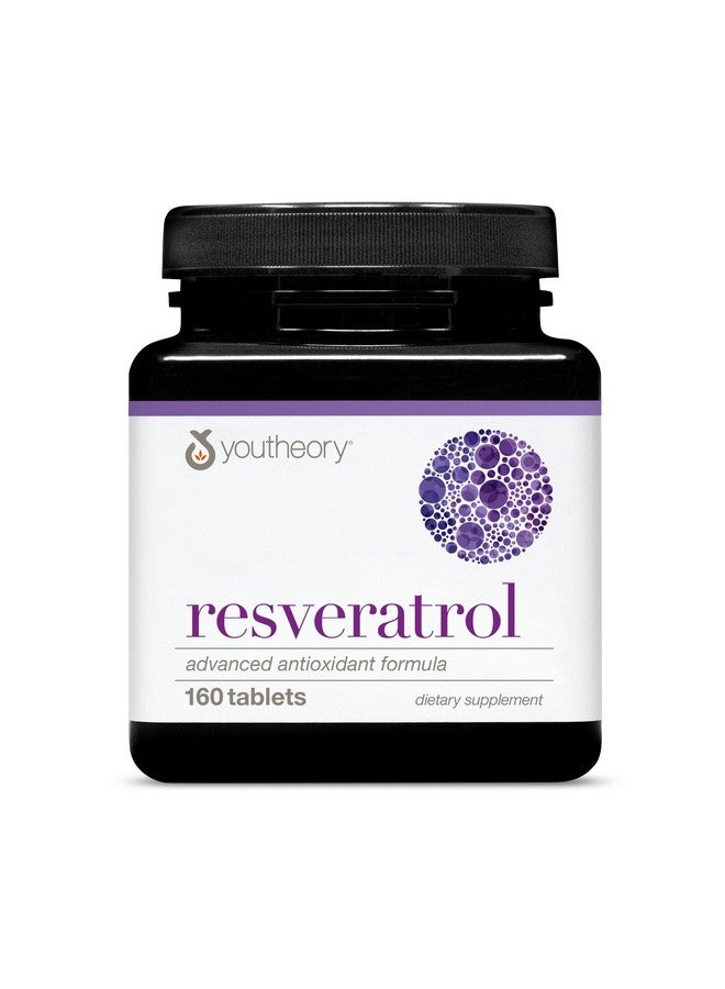 youtheory Youtheory Resveratrol Advanced Antioxidant Formula - Premium Antioxidant Supplement with Super-Fruit Blend - Contains ResVida - Dairy, Soy & Gluten Free - 160 Tablets  - Image 1