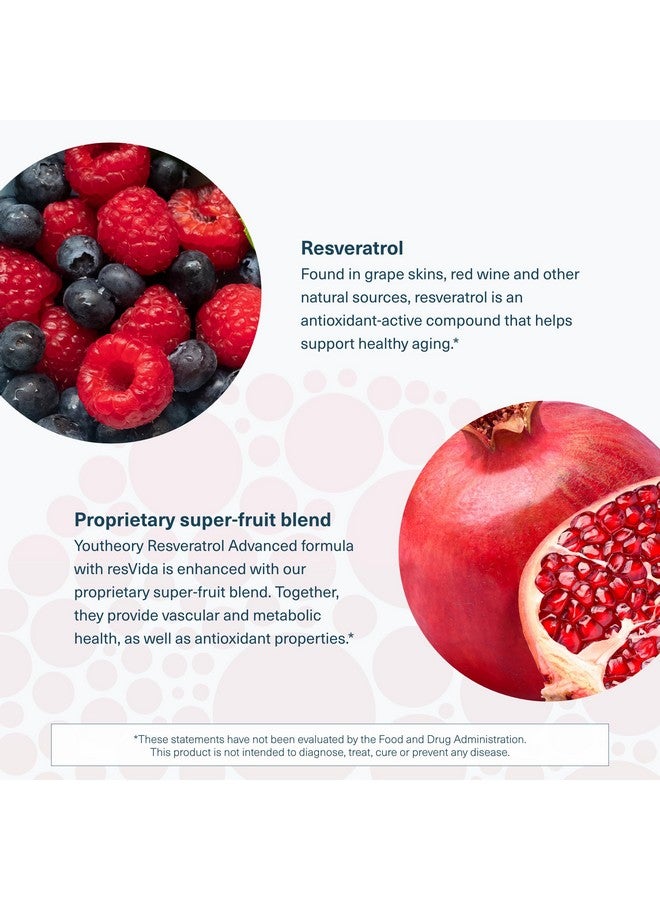 youtheory Youtheory Resveratrol Advanced Antioxidant Formula - Premium Antioxidant Supplement with Super-Fruit Blend - Contains ResVida - Dairy, Soy & Gluten Free - 160 Tablets  - Image 5