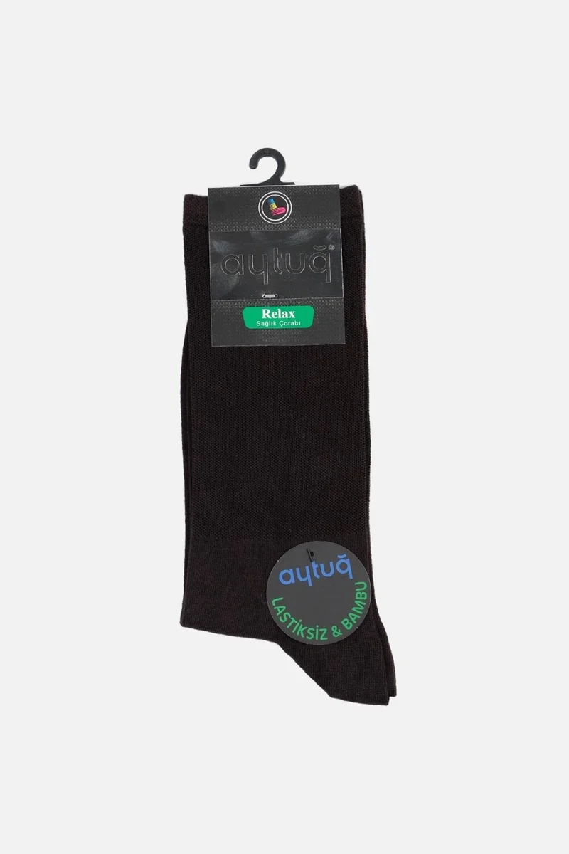 Aytuğ Men's Bamboo Brown Socket Diabetes Socks - A-51000-K