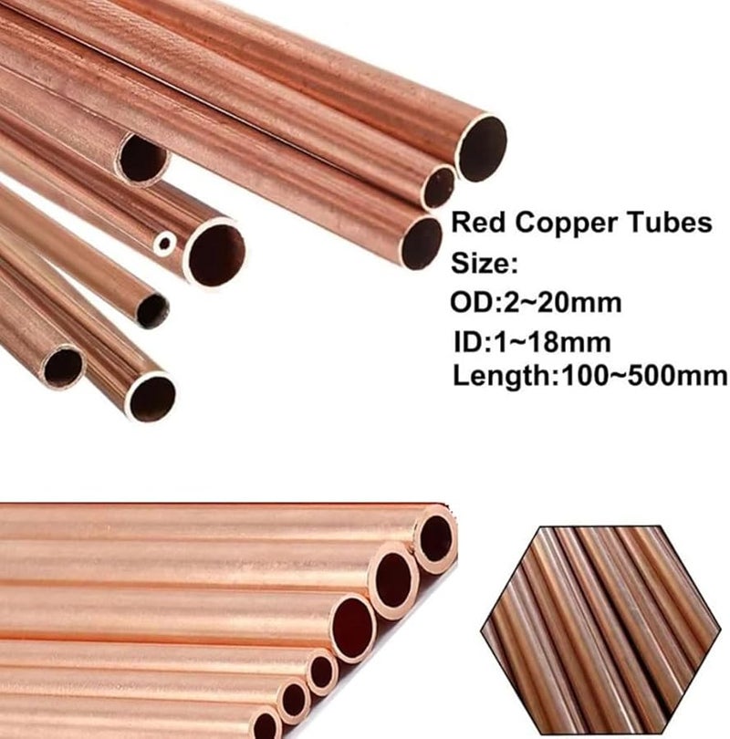 Copper Pipe Straight OD12mm ID8mm Length 250mm Metal Tube - Image 3