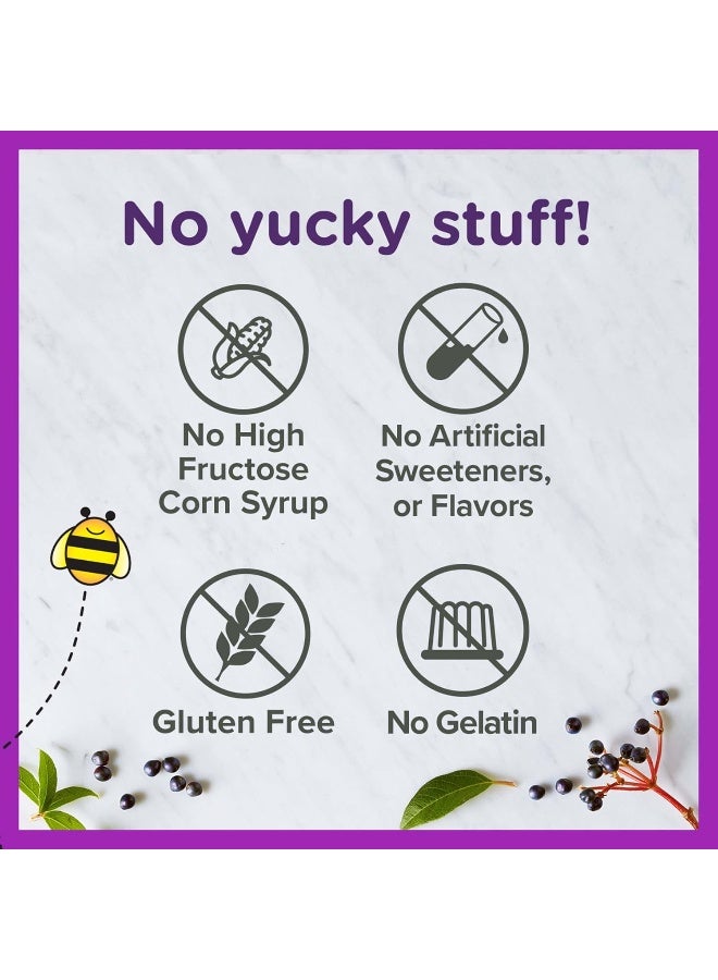 Zarbee's Elderberry Gummies for Kids with Vitamin C; Zinc u0026 Elderberry; Daily Children's Immune Support Vitamins Gummy for Children Ages 2 and Up; Natural Berry Flavor; 42 Count - Image 3