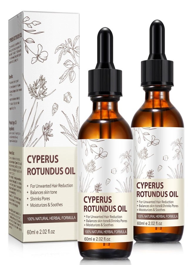 Rulviou 2 Pack Natural Cyperus Rotundus Oil for Hair Removal – Gentle & Effective Body Hair Growth Reducer, 4 fl.oz Bottles for All Skin Types, Non-Irritating Formula - Image 1