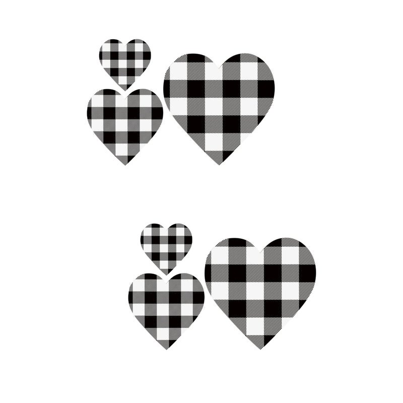 6 Pcs Heart Shaped Wood Sign Living Room Heart Wall Sign Rustic Hanging Plaque - Image 1